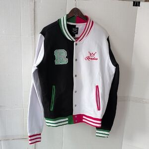 Ranboo Black White Varsity Jacket Unisex SZ Large Y2K Colorful Preppy Chic Comfy
